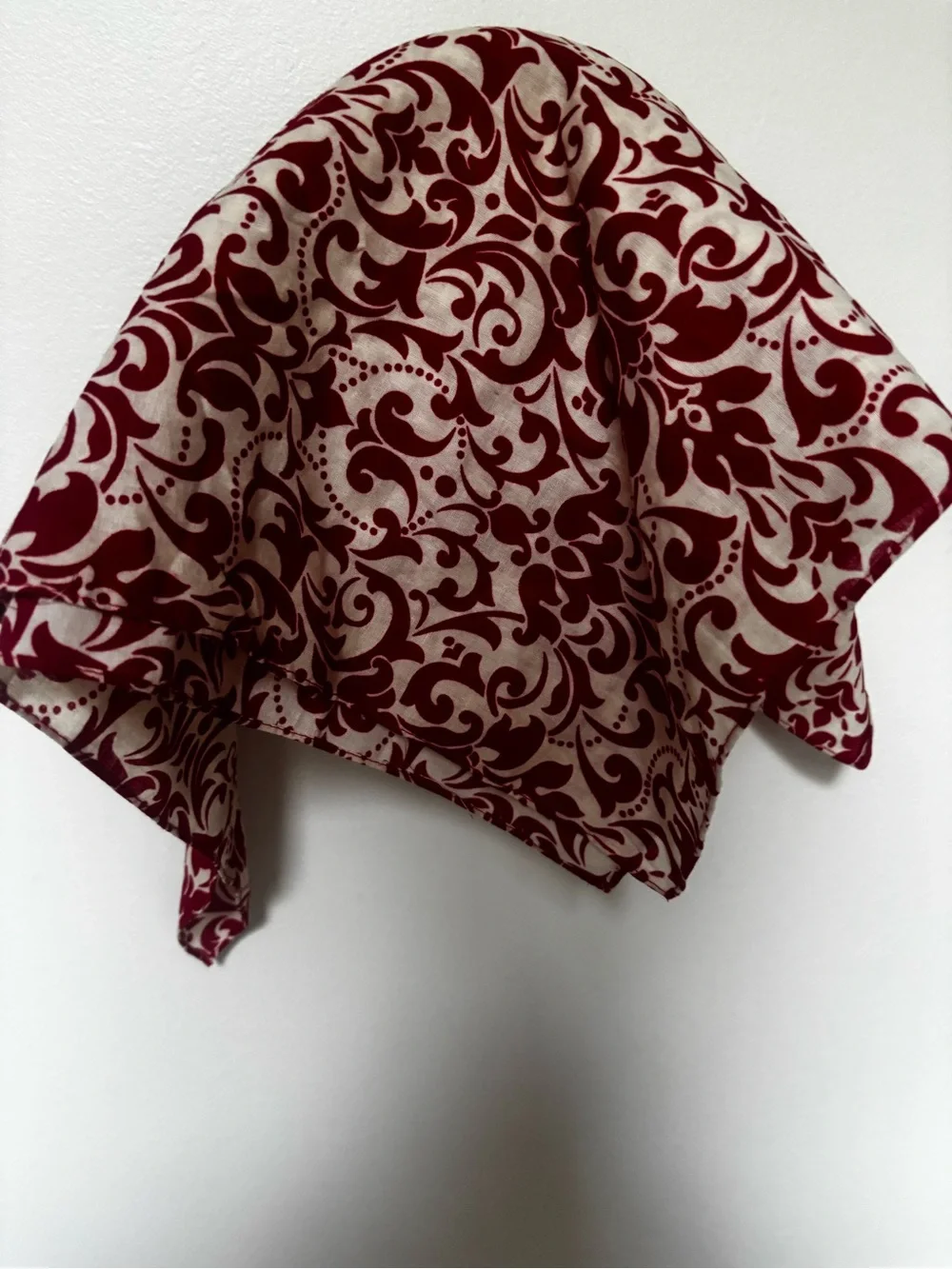 Red and White Patterned Women's Scarf - Unbranded